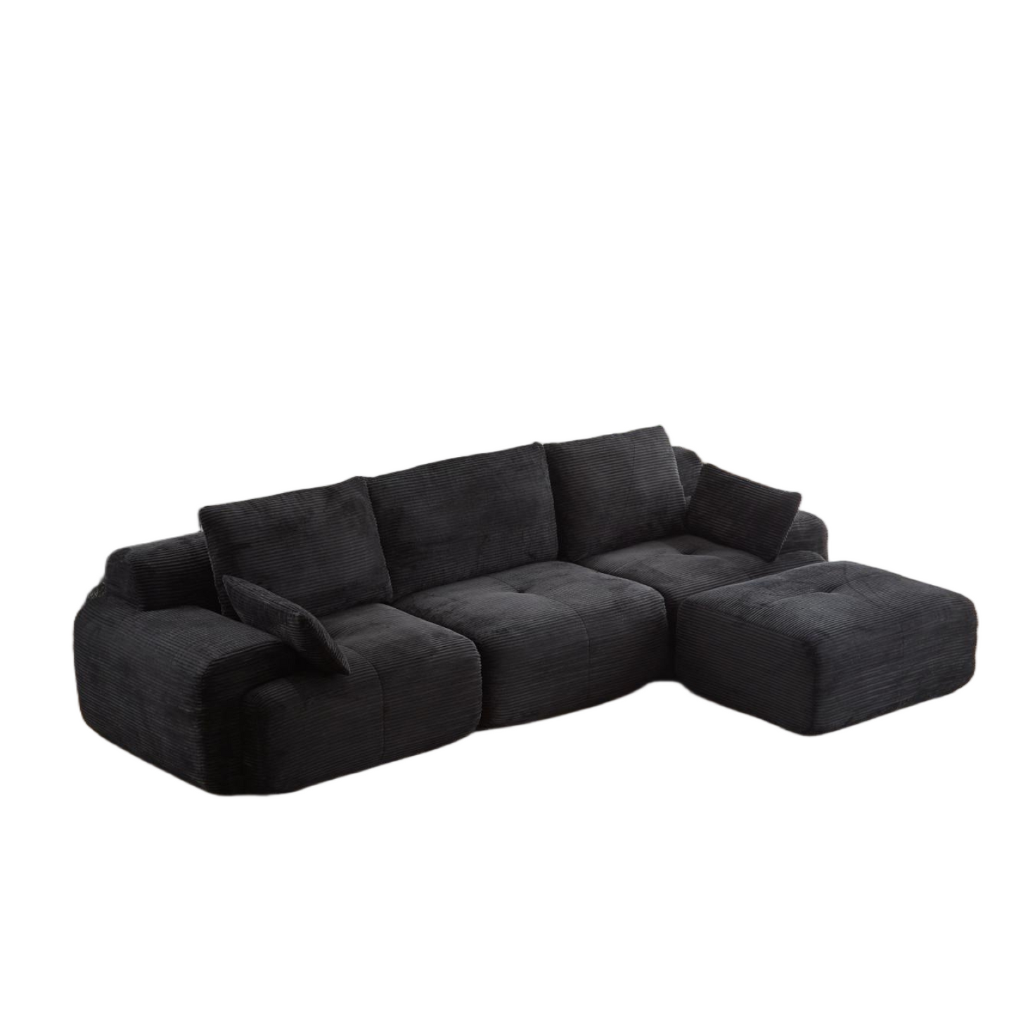 NEW Black Modern Large Memory Foam Sectional