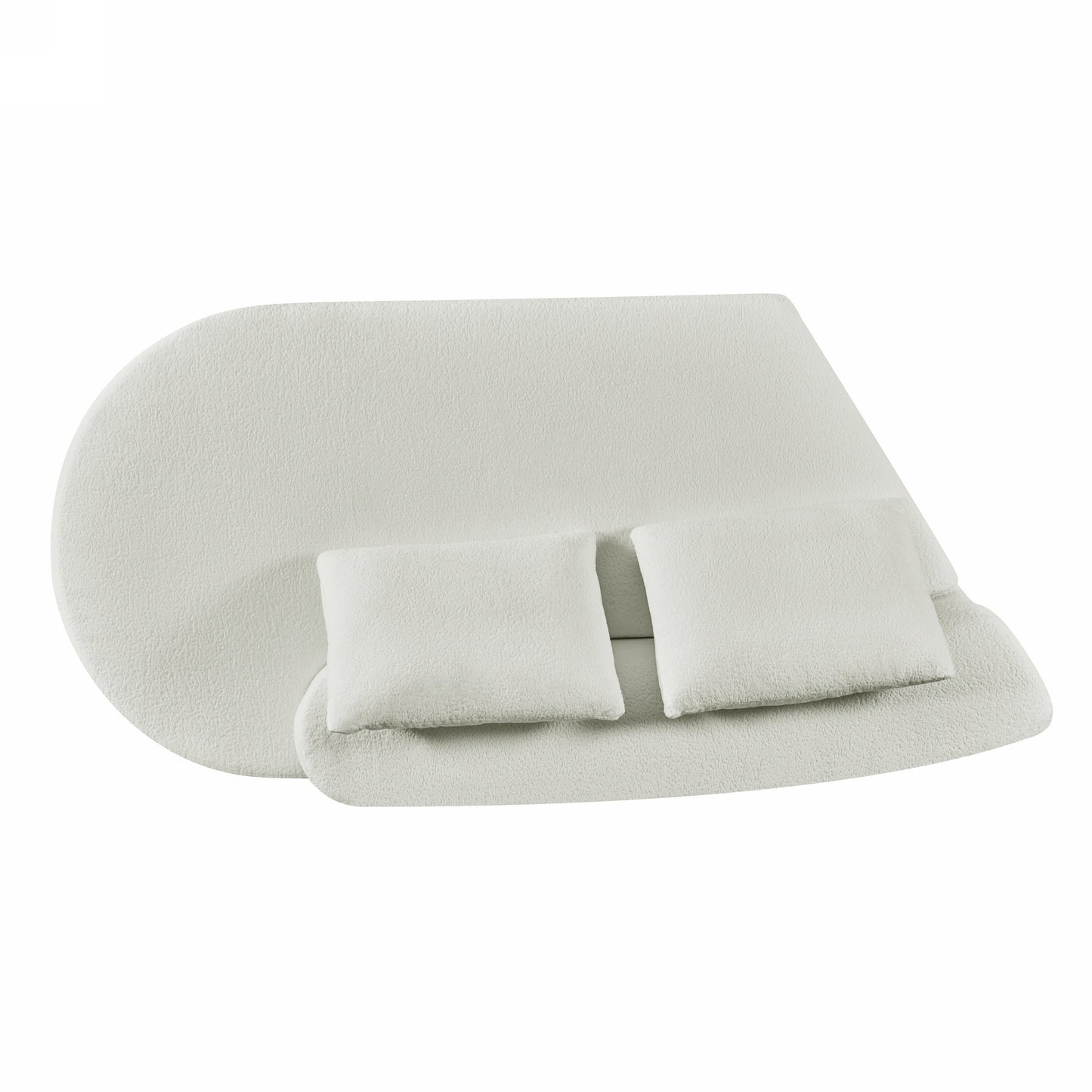 NEW 116' Modern Curved Sectional Sofa with High-Density Fully Compressed Sponge and Chaise Lounge, Pearl Upholstery, 2-Piece Set, Fully Assembled Right Hand Facing, Perfect for Living Room, Lounge