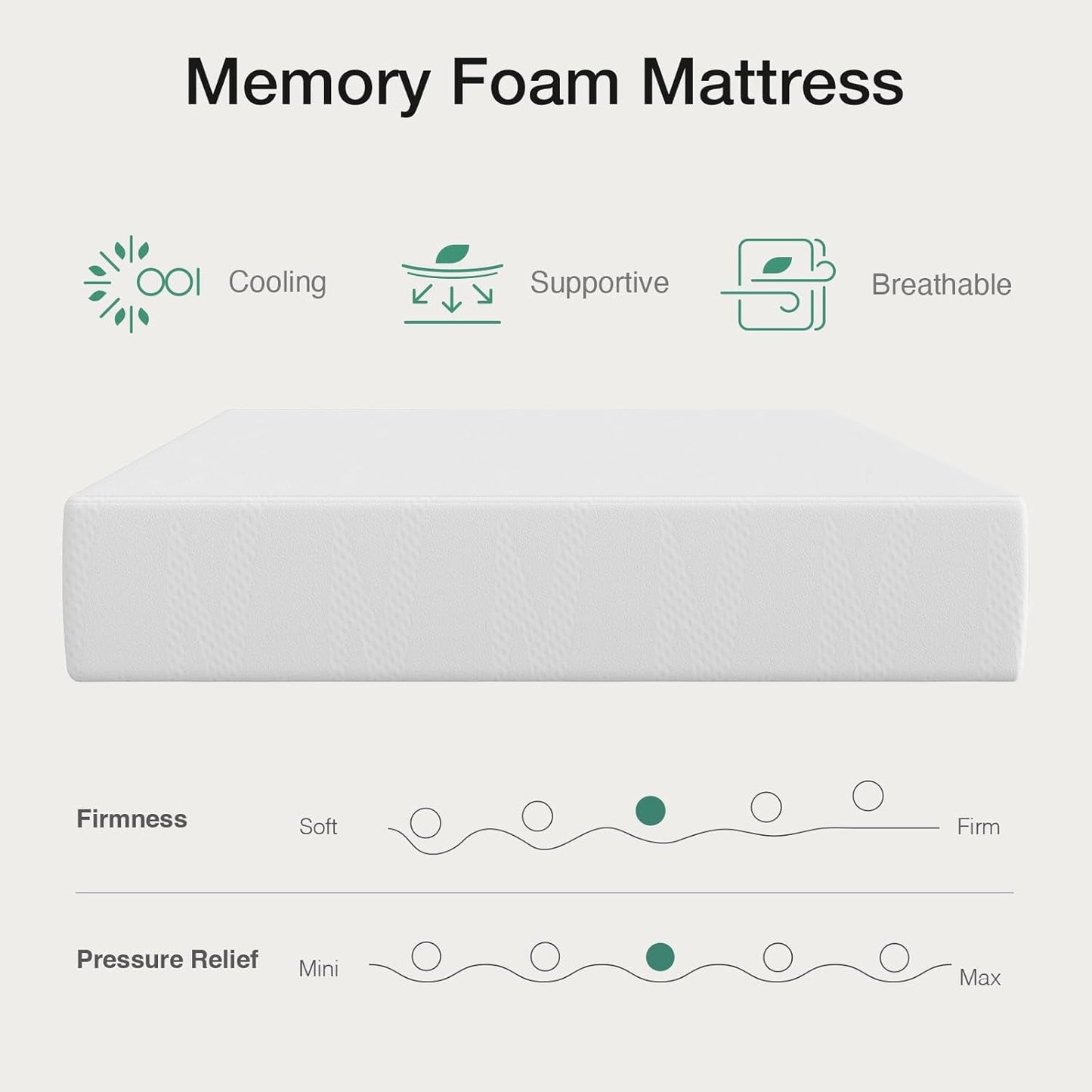 NEW Queen Nano Gel Memory Foam Mattress Cooling Technology
