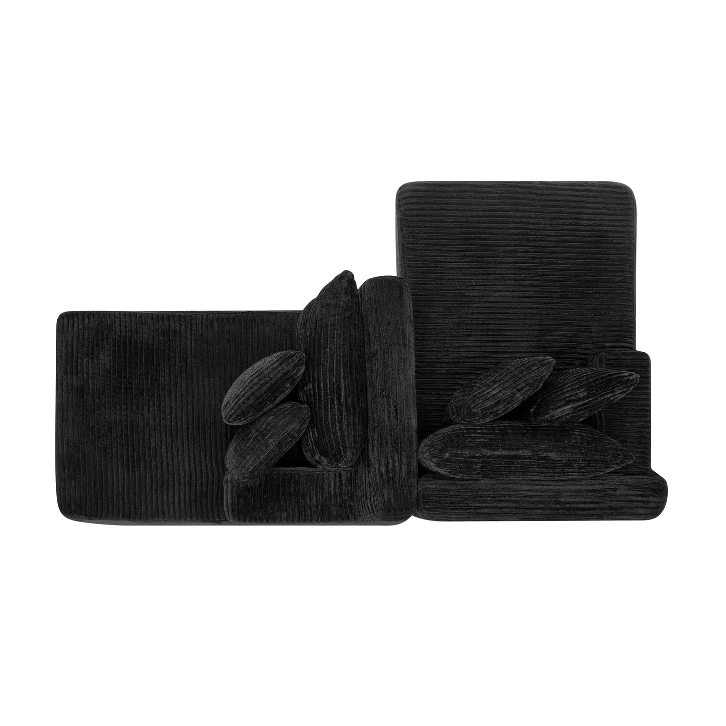 NEW Two-seater lazy sofa lounge chair,Compressed sofa no assembly required, made of velvet fabric, fluffy modern  lounge chair, used for indoor living rooms and bedrooms-Black