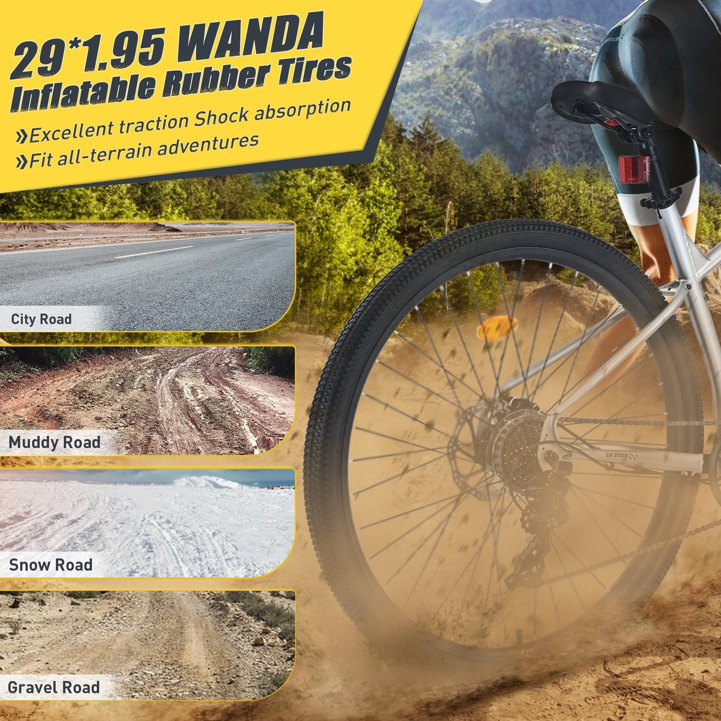 NEW 29"  Wheels 8 Speed Mountain Bike, for Men Women Boys and Girls, Front Suspension, Steel Frame