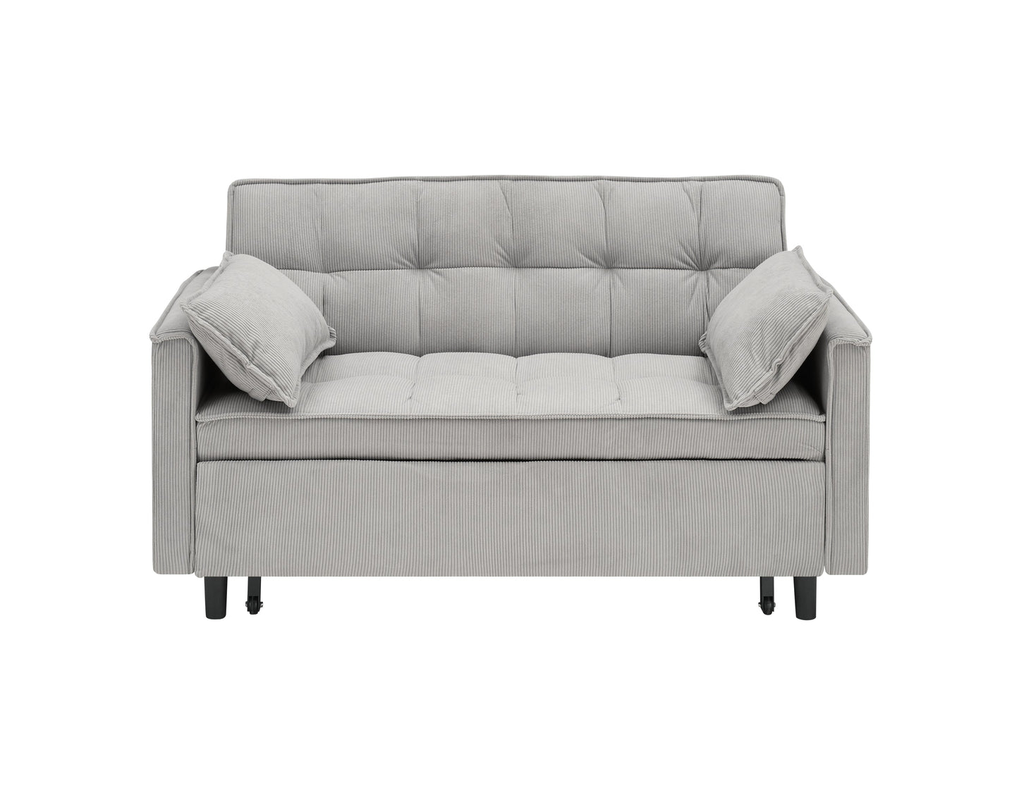 54.30-inch double  Two-seat casual sofa with pull out bed, living room furniture, light grey