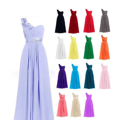 New Women's Multi Colored Slanted Neck Sleeveless Strapless Long Dress