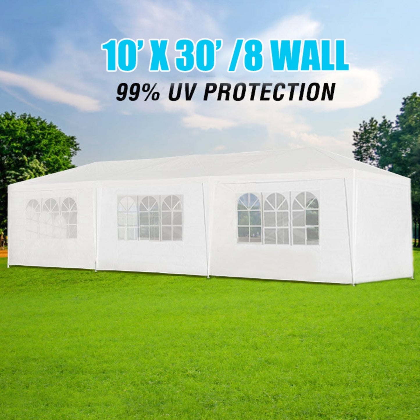 NEW 10x30' Wedding Party Canopy Tent Outdoor Gazebo With 8 Removable Sidewalls