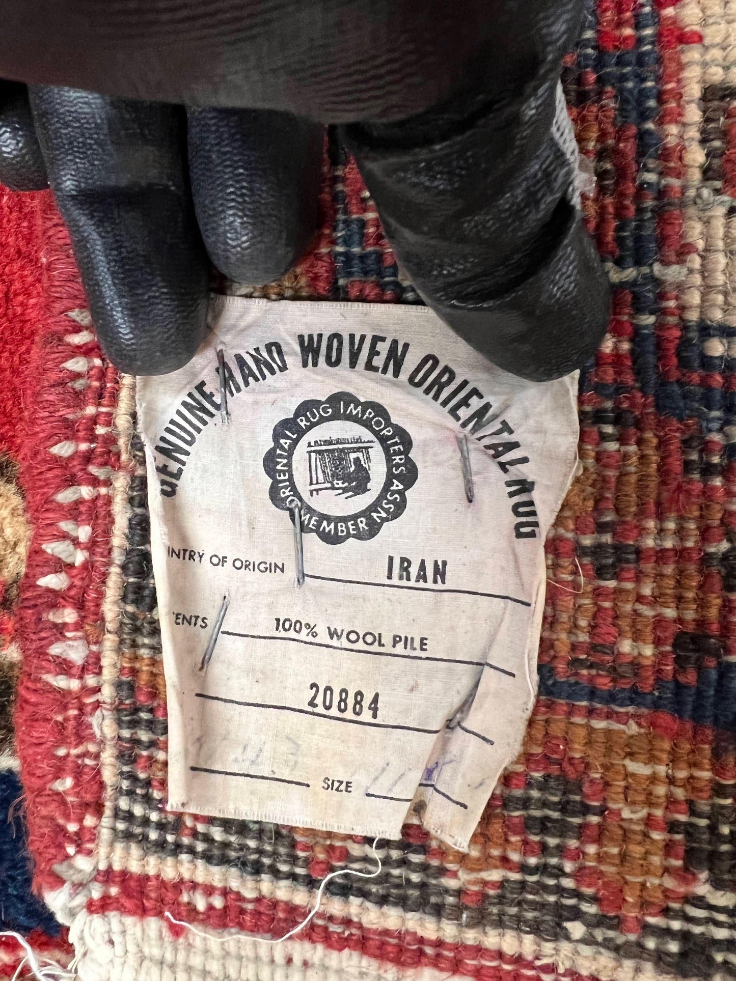 USED Antique Persian Heriz Rug 8x12 ft, Geometric Tribal Room Sized Carpet, Camel Hair Red Navy Blue, Wool Hand Knotted Medallion Oriental Carpet