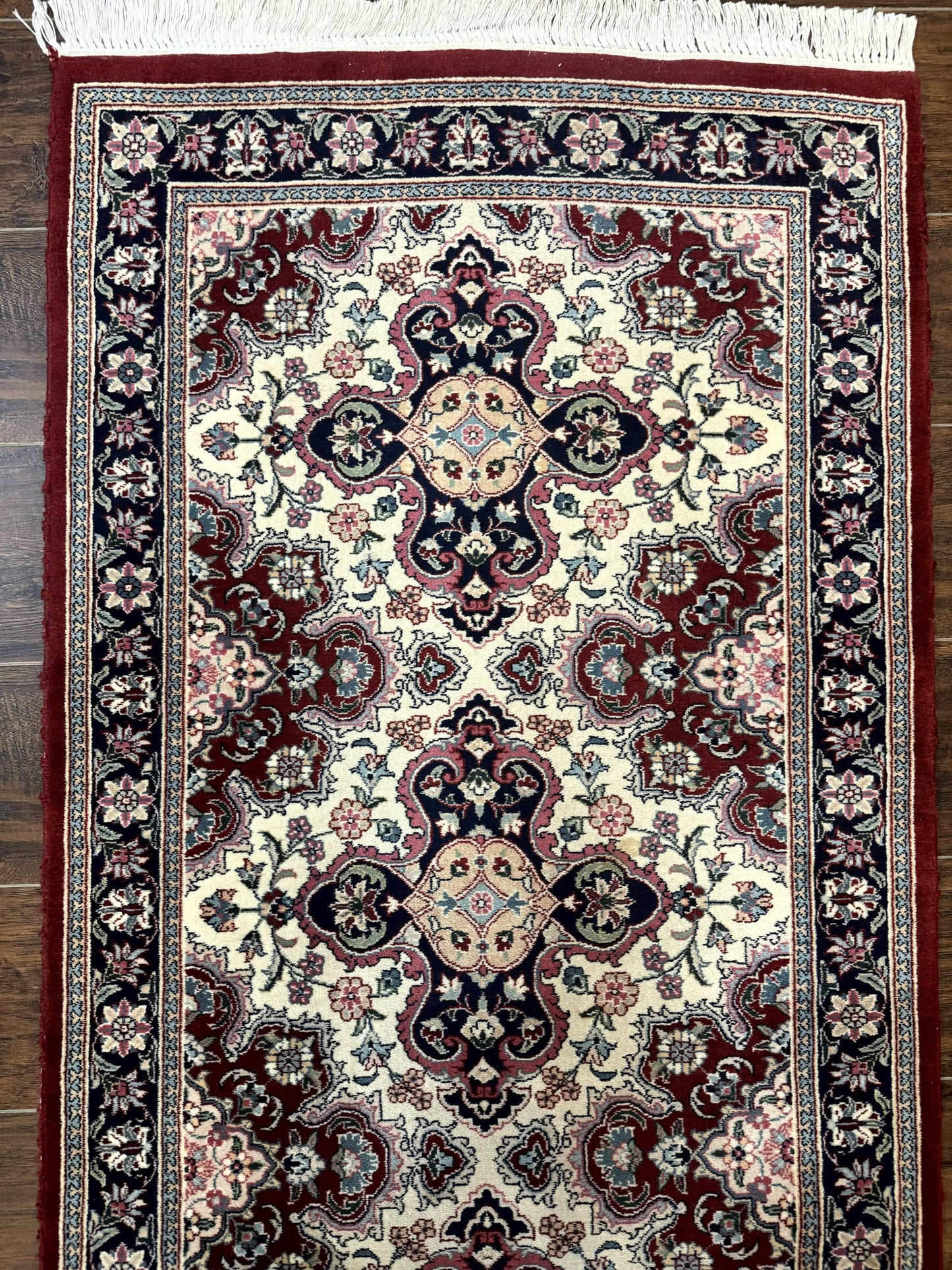 USED Sino Persian Runner Rug 2.7 x 8, Floral, Handmade, 250 KPSI