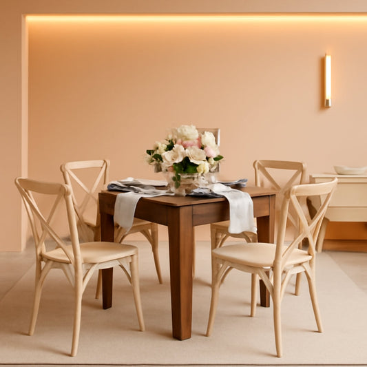 NEW Rustic Brown Solid Wood Dining Table 46x30 Seats 4