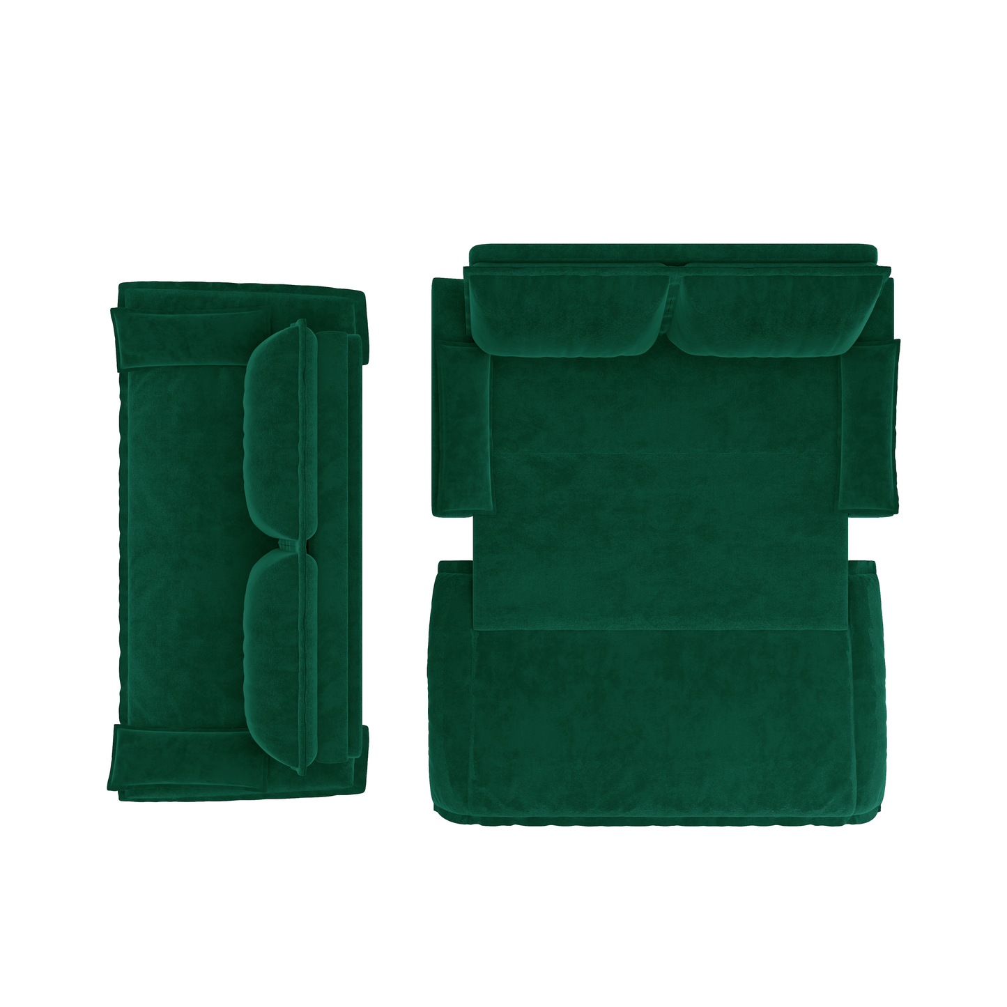 NEW Multi-Functional Green Velvet 3-in-1 Convertible 73.2' Queen Pull Out Sofa Bed Sleeper Couch