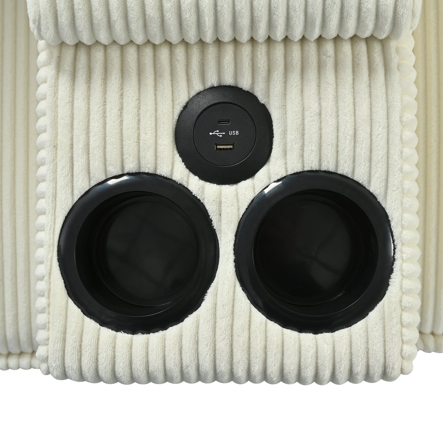 NEW L-shaped 4-Seater Corduroy Large Storage Armrest Sofa with Center Console and USB Charging