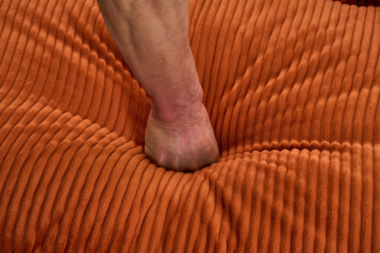 NEW Corduroy 2-seats sofa With 2 back pillows,2 toss pillows and two ottoman,Comfy Sofa- Deep Seat Couch for Living Room,Orange