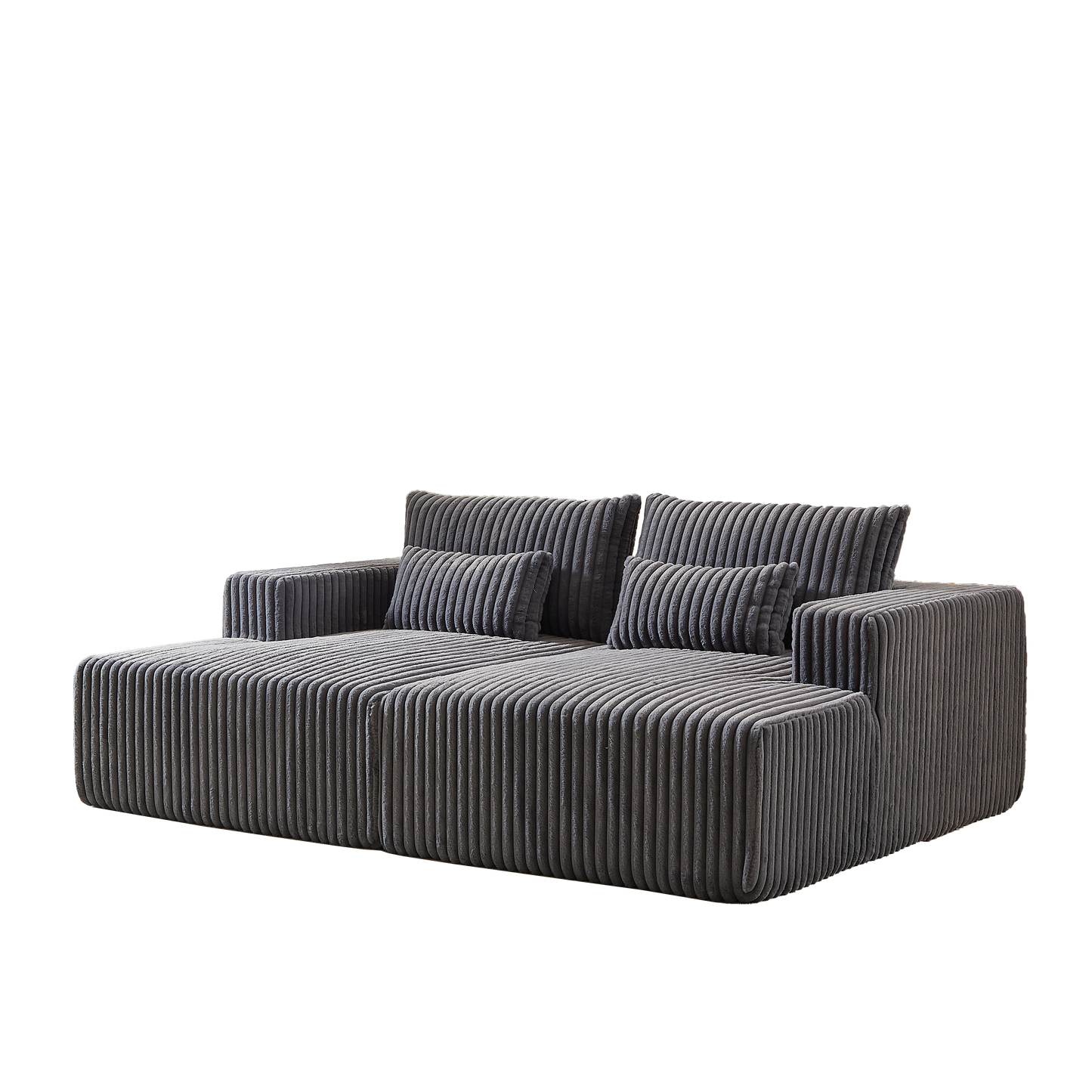 NEW 87' Oversized Plush Fluffy Loveseat Sectional Lounge Chaise with Reclining Sofa Bed Sleeper Chair