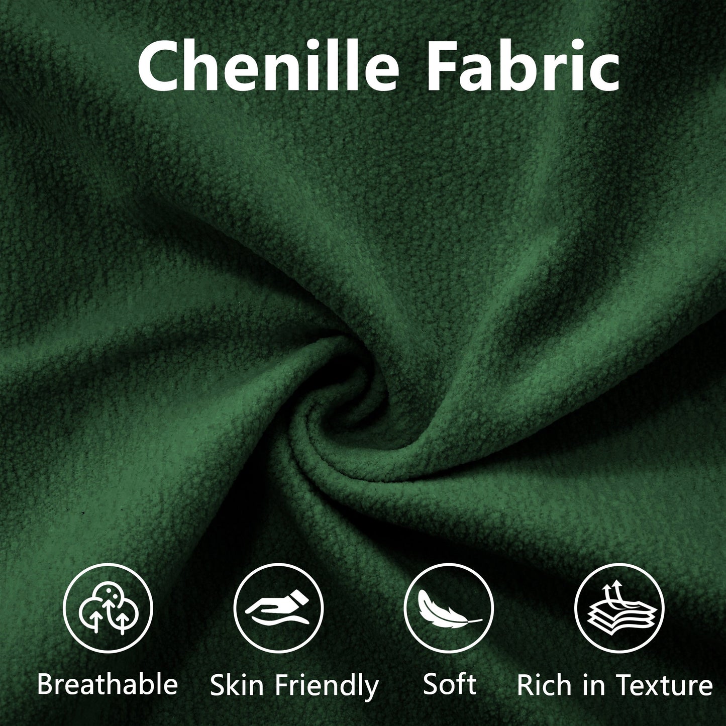 NEW Green Chenille Soft Comfy Upholstered 3-Seater Sectional Sofa Modular Deep Seat Sofa Couch