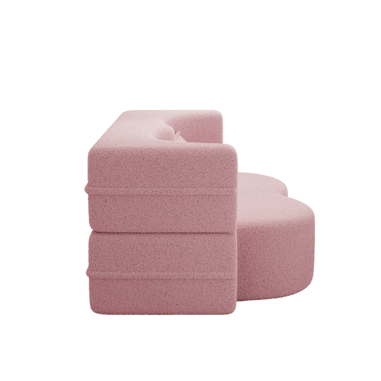 NEW Modern Floor Sofa Convertible Teddy Fabric Foam Filled Sleeper Couch SofaBed with 1 5' Full Size Folding Mattress