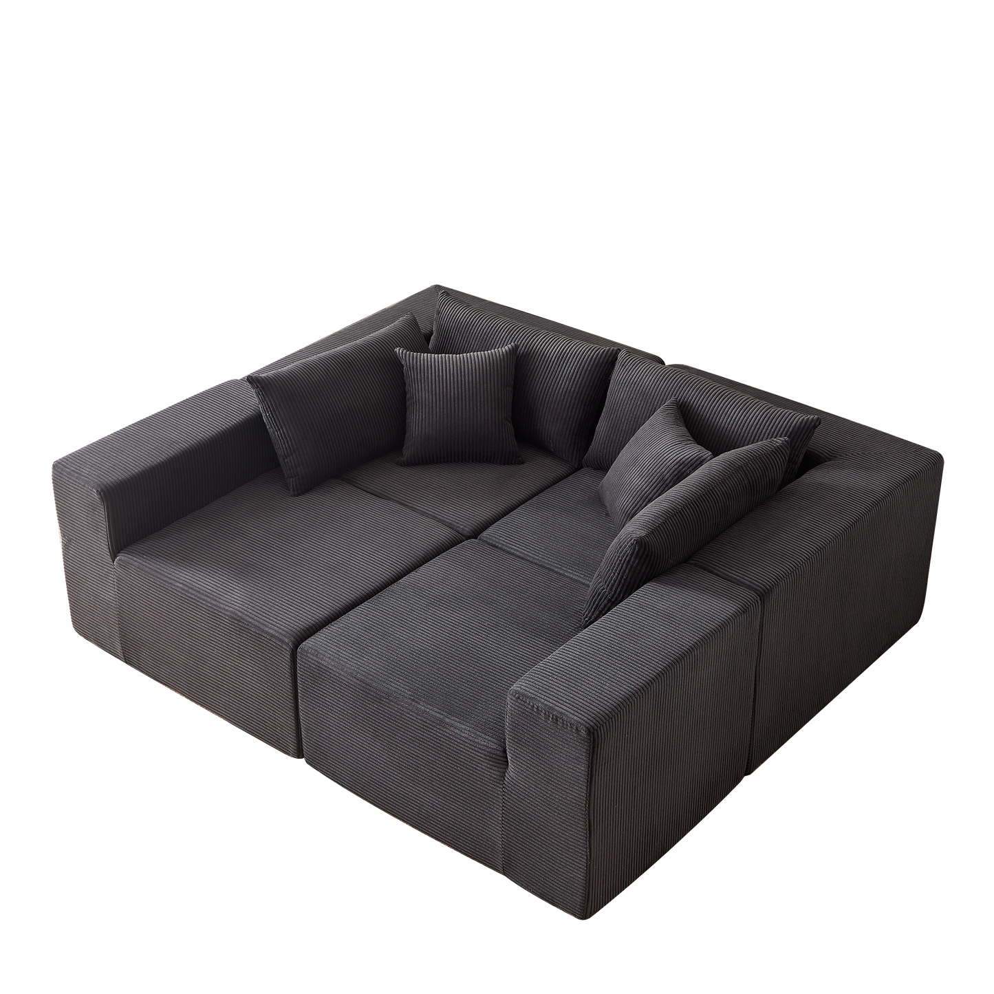 NEW 104-Inch Corduroy  Modular L Shaped Sectional Sofa,Luxury Floor Couch Set,Upholstered Indoor Furniture,Foam-Filled Compressed Sofa for Living Room,Bedroom,4 PC Free Combination