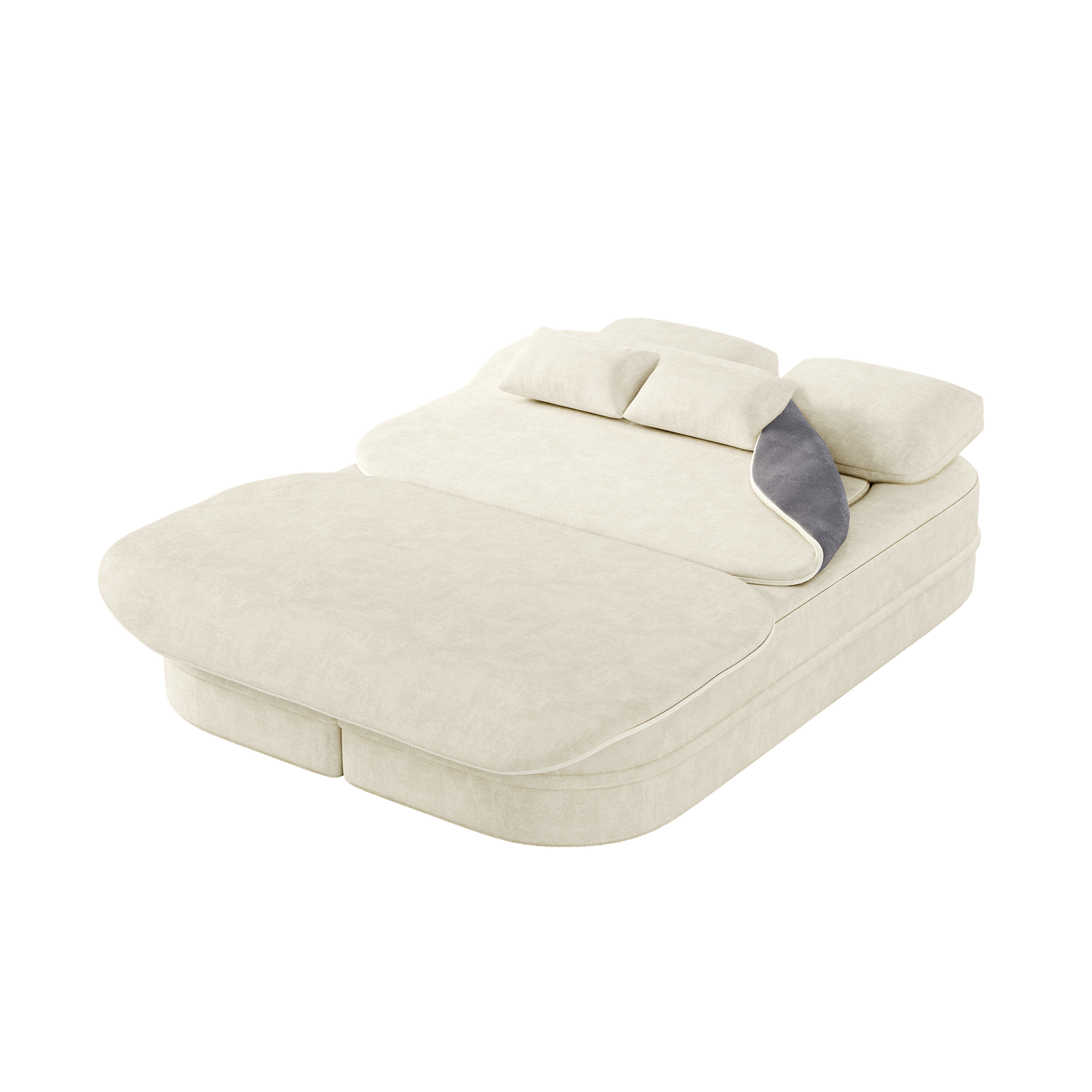 NEW 75'' Chenille 2-in-1 Foldable Sofa,Convertible Sleeper Foam Sofa Bed Folding Sofa Bed Lounge Couch with Multi Functional Blanket