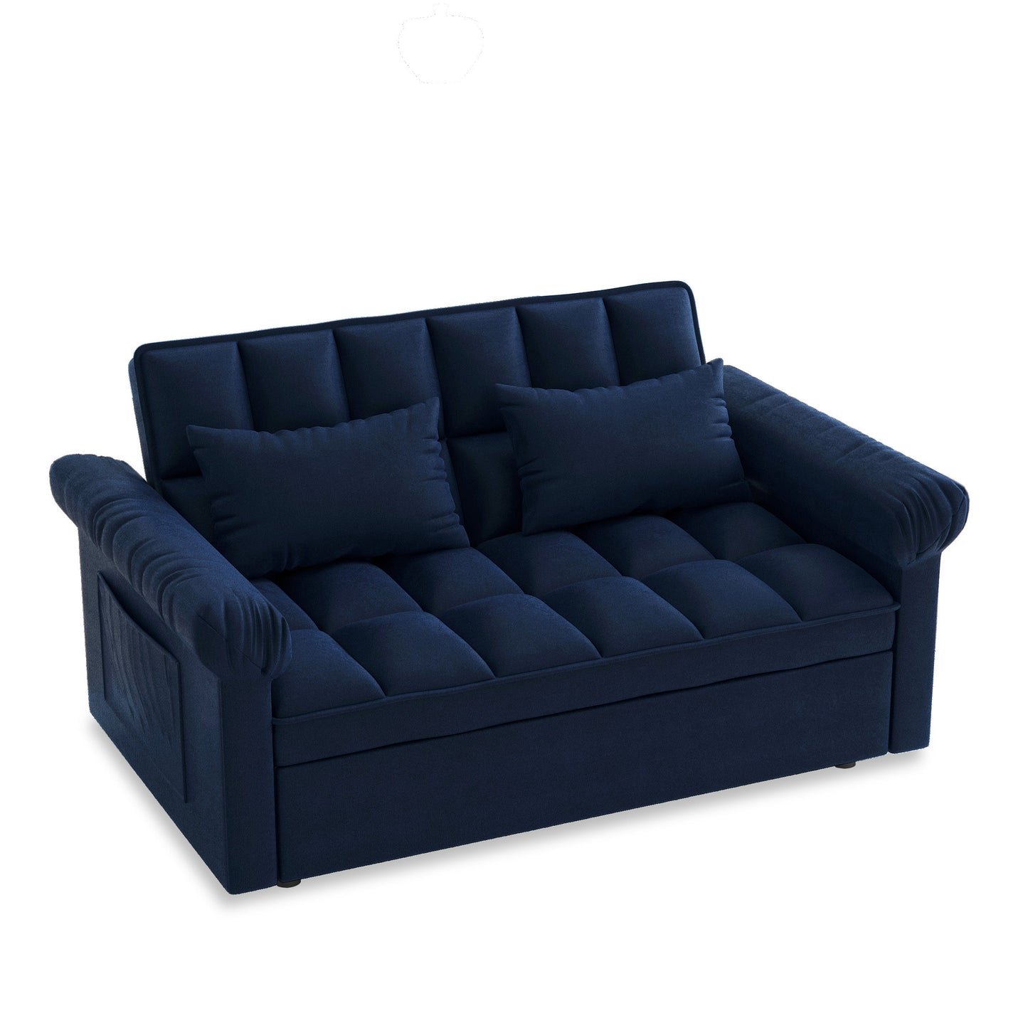 NEW Loveseats Sofa Bed with Pull-out Bed,Adjsutable Back-Blue