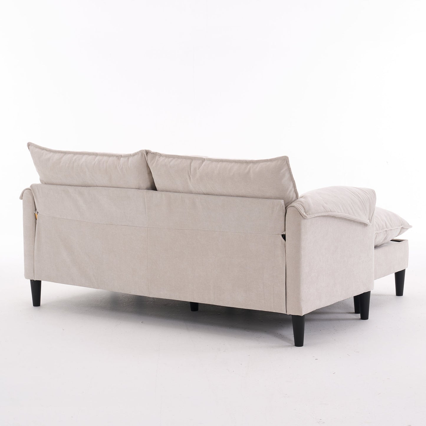 NEW Beige Multi-Functional Fabric Metal Frame Modern Style Pull Out Loveseat