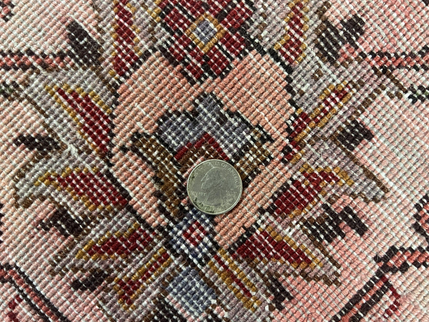 USED Persian Tabriz Rug 10x12, Floral Allover, Handmade Vintage Wool Carpet, Red and Cream