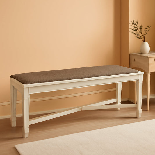 NEW Bolanburg Upholstered Dining Bench Antique White Finish