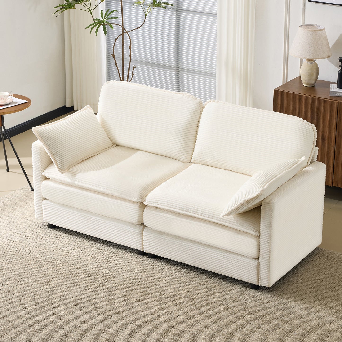 NEW 69' PLUSH Cloud Loveseat Modular 2-Seater Sectional Sofa