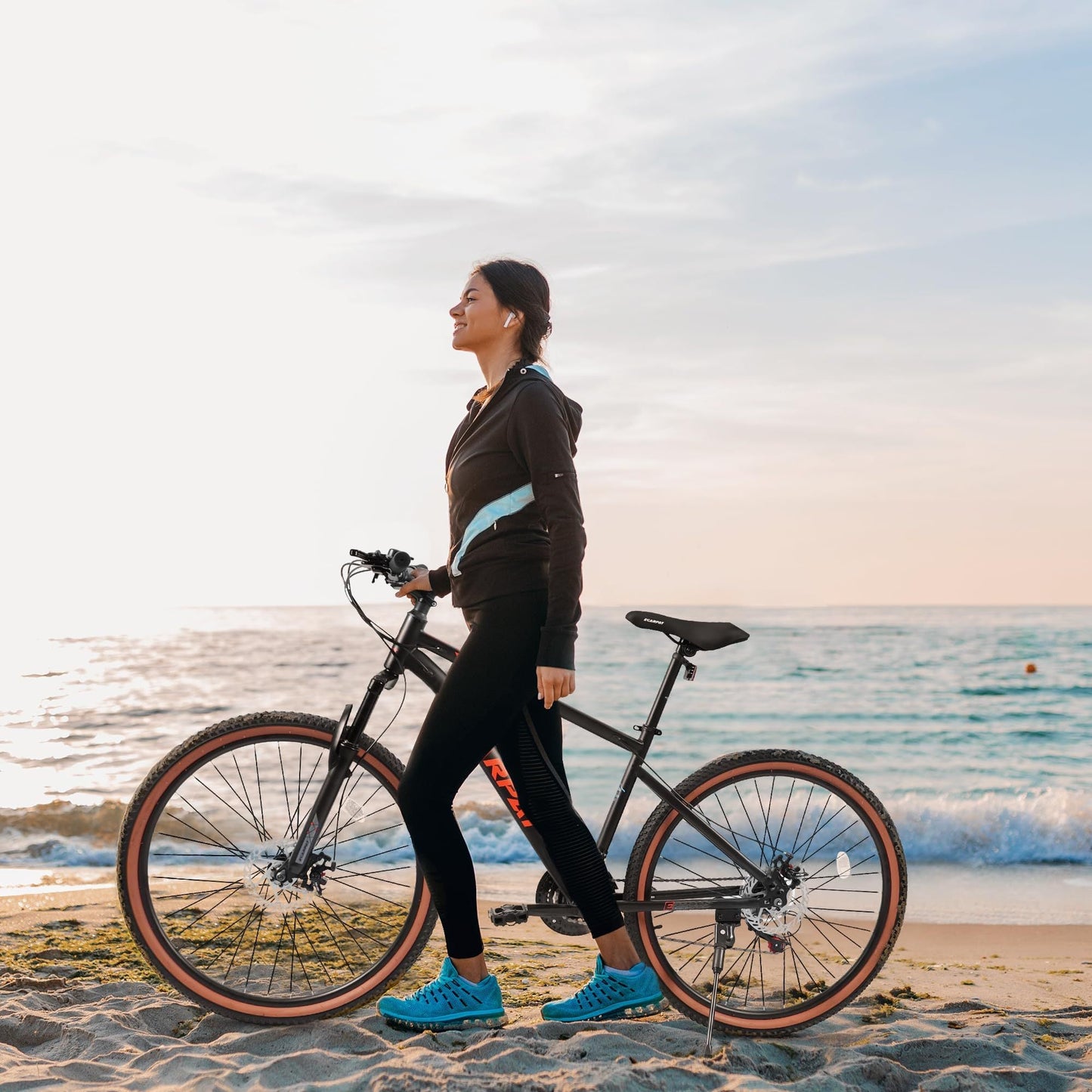 NEW A27301 27.5 Inch Mountain Bike for Adults, Durable High Carbon Steel Frame, Disc Brakes, Stylish Brown Edge Tires, Ideal for Commuting and Outdoor Exploration