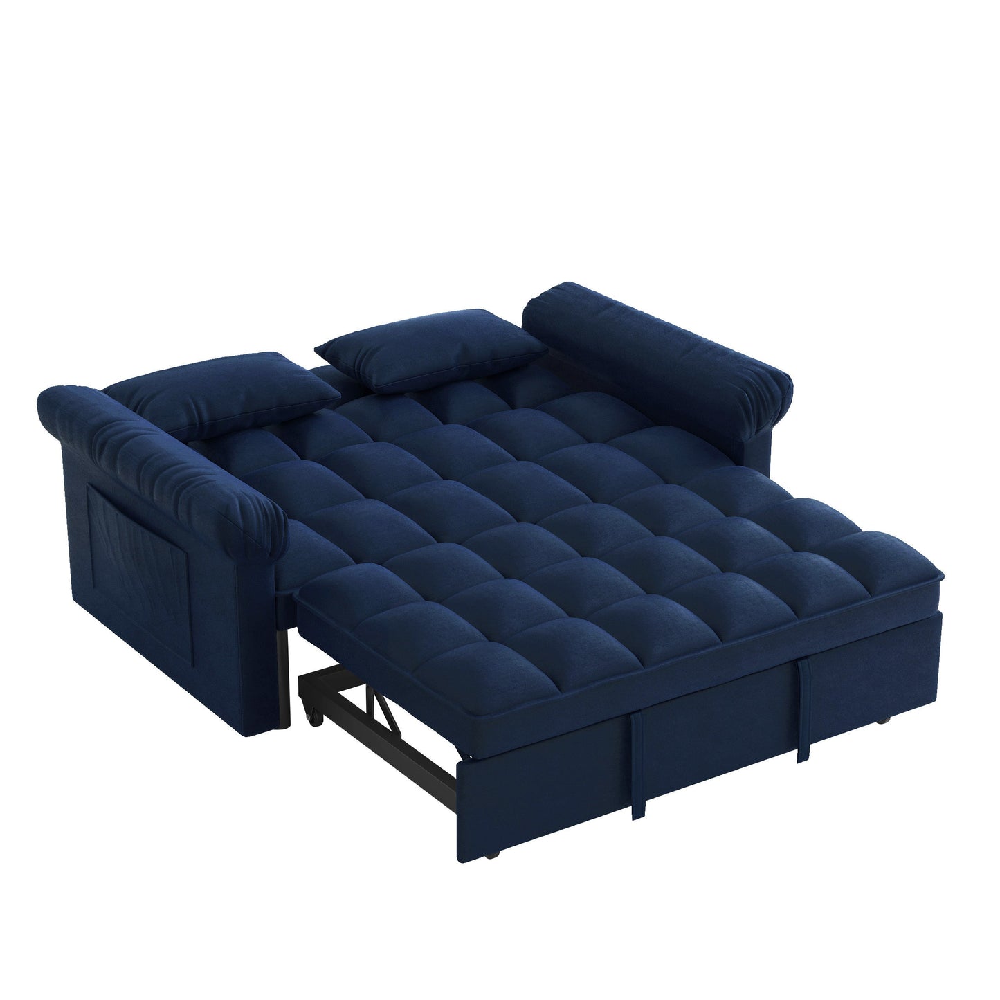 NEW Loveseats Sofa Bed with Pull-out Bed,Adjsutable Back-Blue
