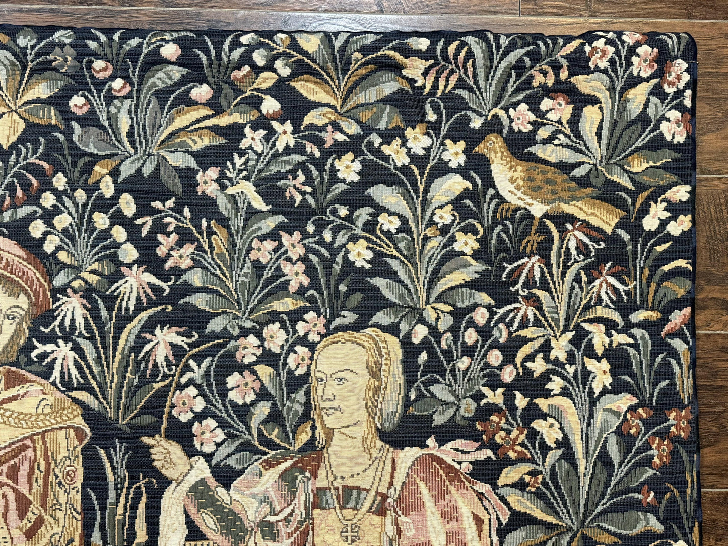 USED Vintage Belgium Tapestry 4x5, The Concet Musicians, Green