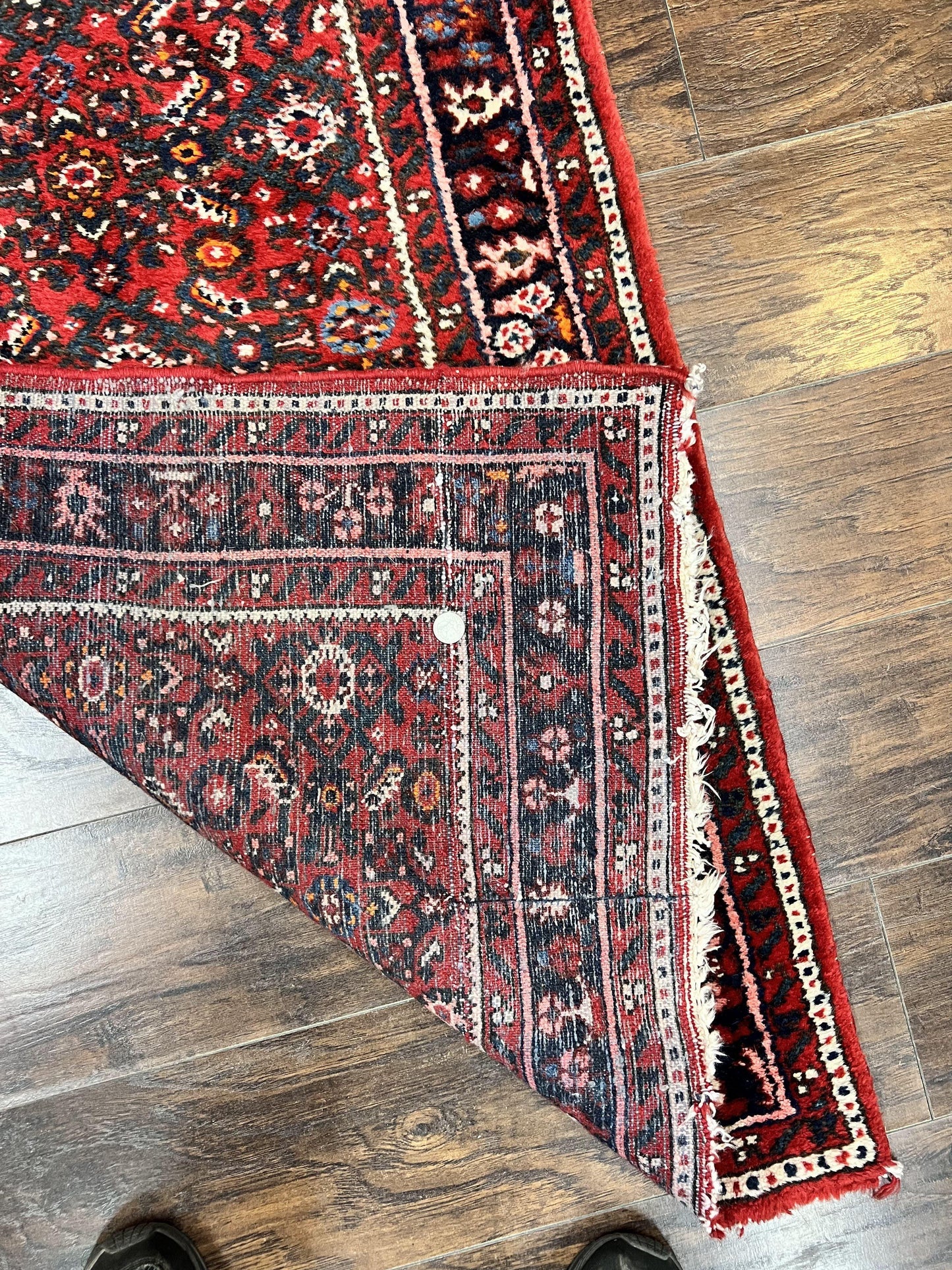 USED Long Persian Runner Rug 2.9 x 17, Red Handmade Wool Rug for Hallway, Antique Persian Carpet, 17ft Runner, Persian Hamadan Dargazine Rug