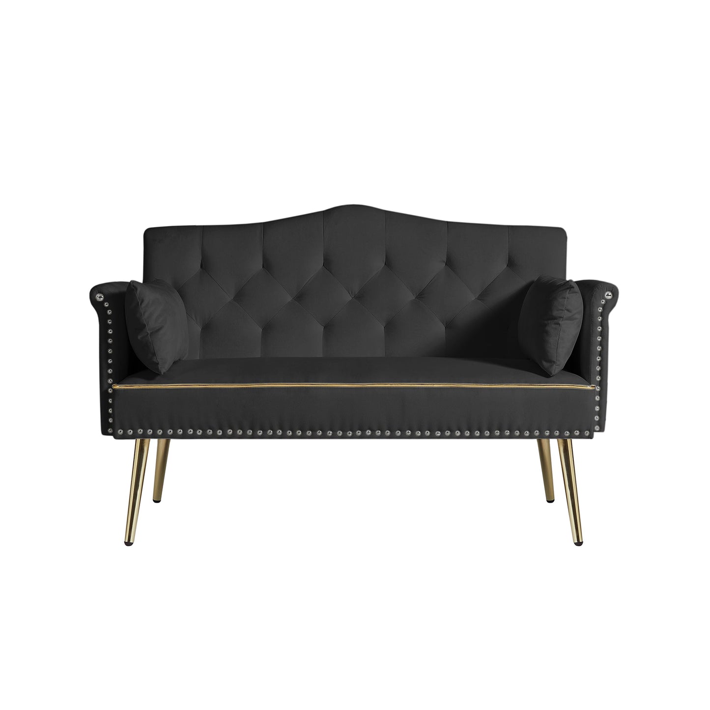 NEW BLACK  2 SEATER SOFA
