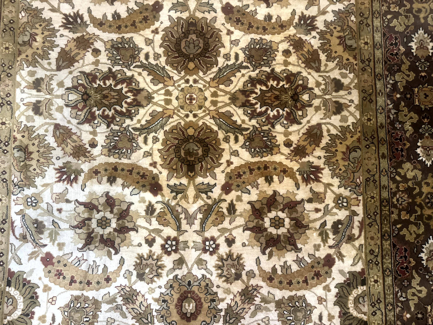 USED Indo Persian Mahal Rug 8x10, Floral Traditional Wool Oriental Carpet