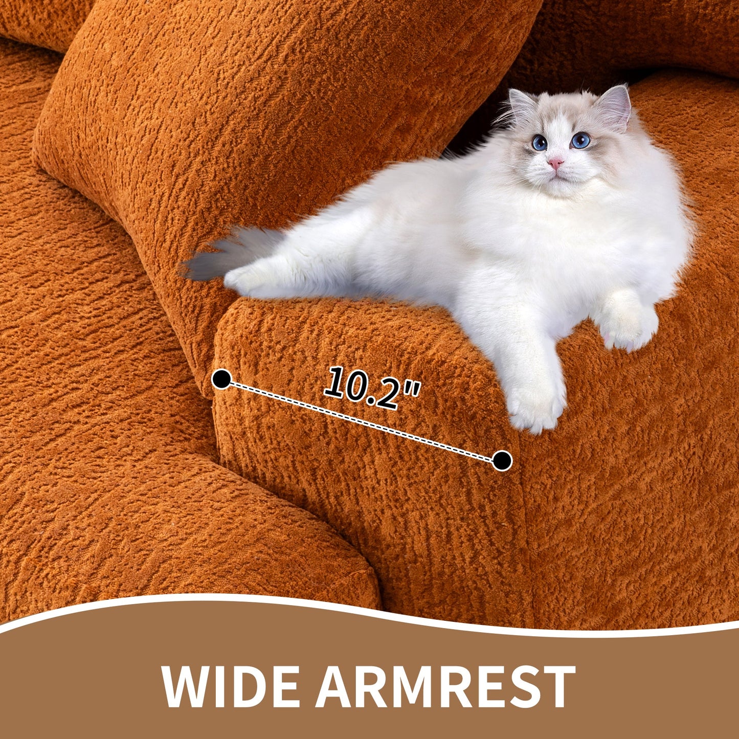 NEW Reconfigurable Amber Orange 4-Seater Sectional Sofa