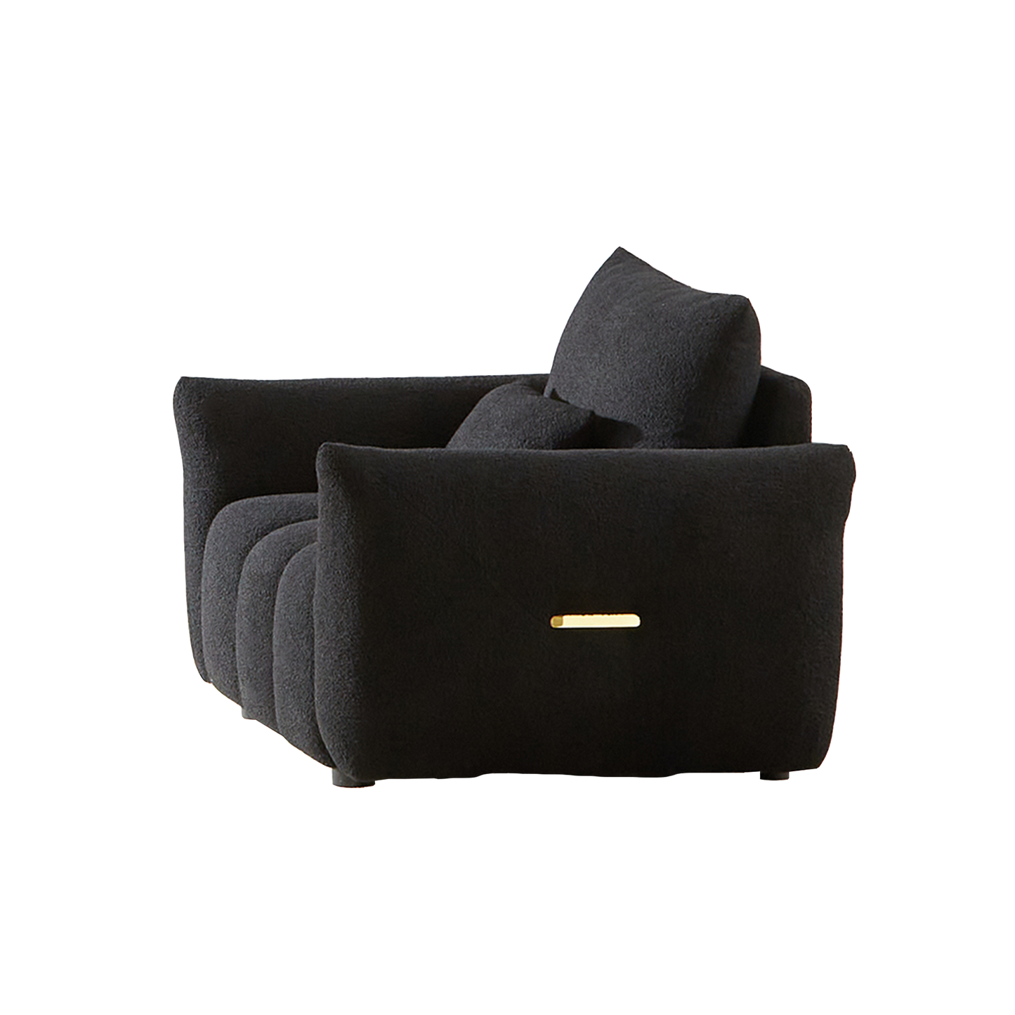 NEW Black W1193S00087 MH36.8'' Teddy Fabric Modern Lounge Sofa Chair