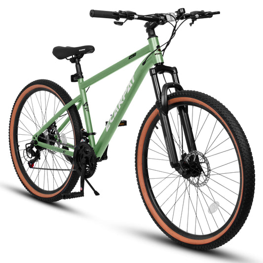 NEW A27301 27.5 Inch Mountain Bike for Adults, Durable High Carbon Steel Frame, Disc Brakes, Stylish Brown Edge Tires, Ideal for Commuting and Outdoor Exploration