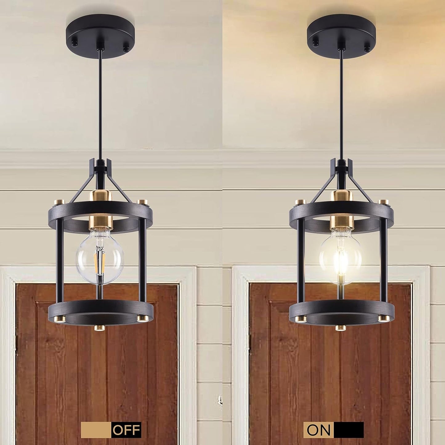 NEW Black Farmhouse Pendant Lights With Adjustable Cords