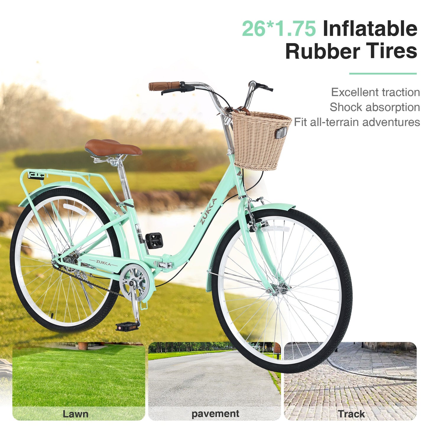 NEW 26 Inch Single Speed Folding Lady Bike , Durable Steel Frame,Compact Design for Easy Storage and Commuting