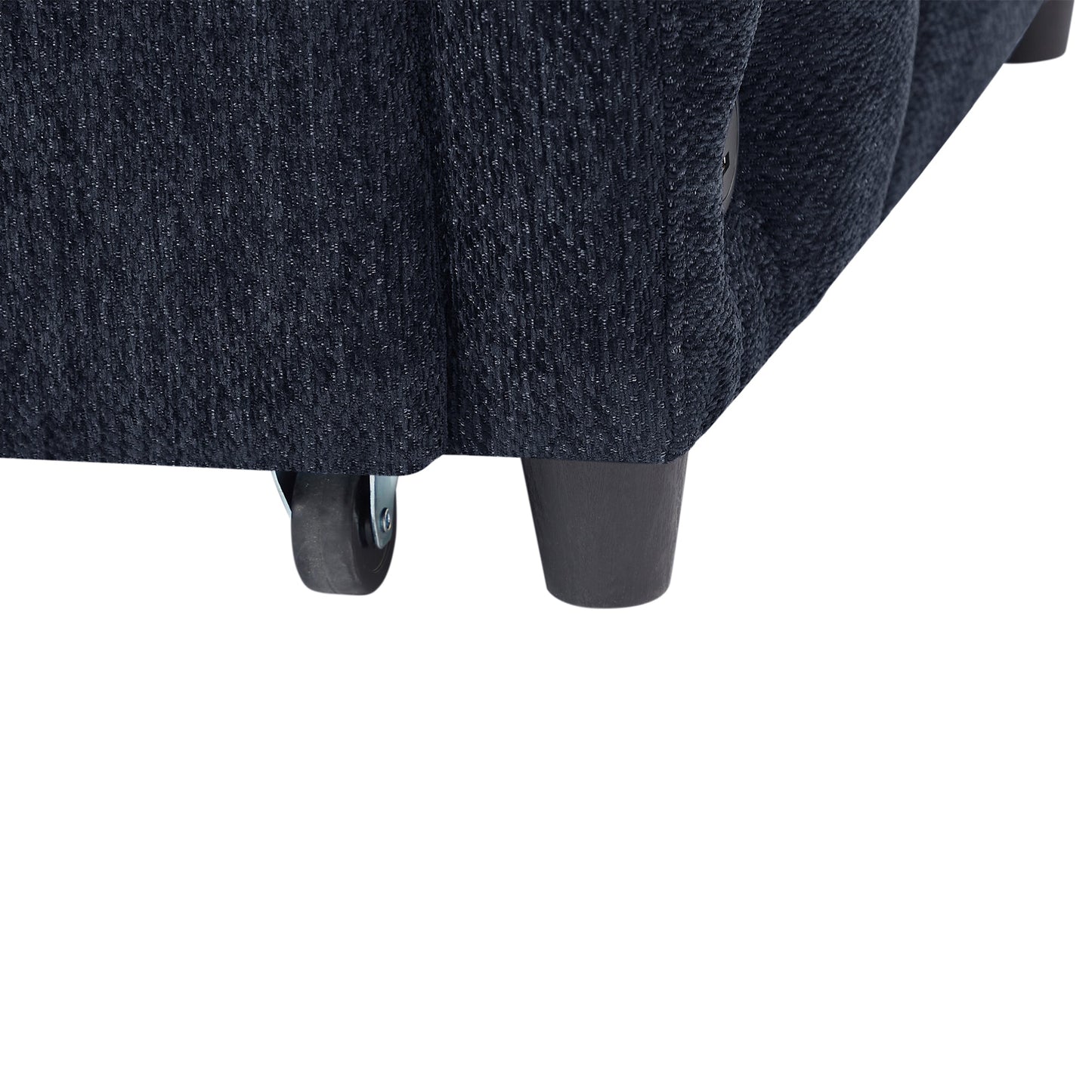 NEW Modern Loveseat Sofa Pull-out Bed with Adjustable Backrest, USB Ports, Lumbar Pillows, Blue Chenille, 52.8'