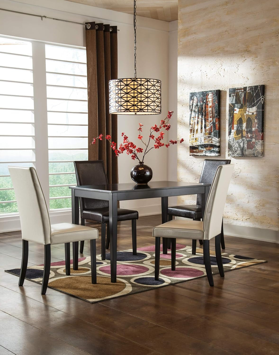 NEW Kimonte Black Dining Room Table Rectangular Contemporary