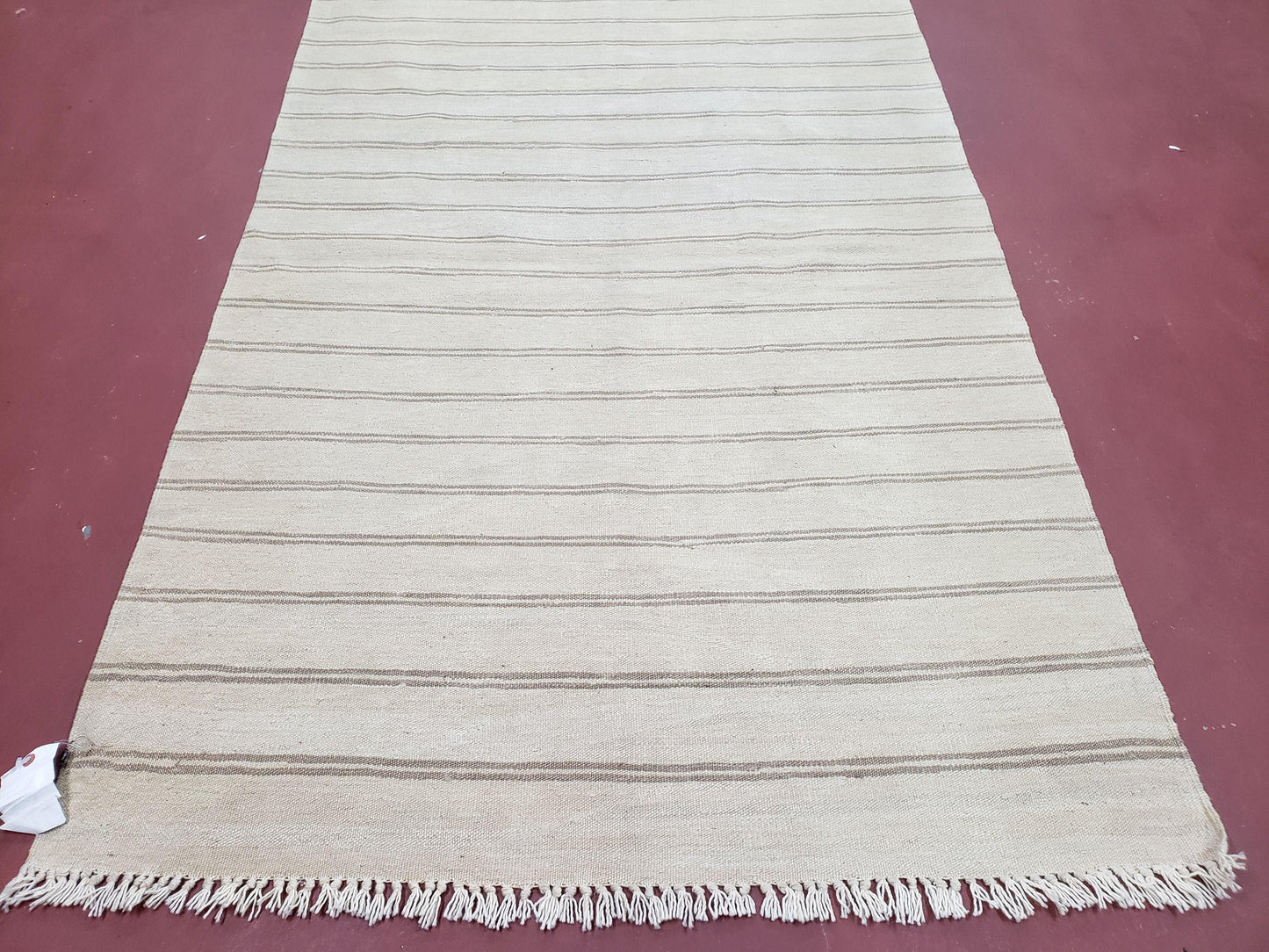 USED New Striped Turkish Kilim Area Rug 4x6 ft, Hand-Knotted, Wool, Light Gray, Earth Tone Decor, Flatweave Kilim, Two Toned Rug, Southwestern