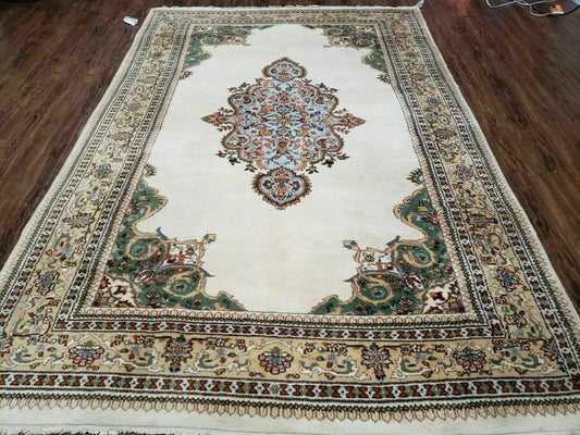USED 6' X 9' Vintage Handmade India Open Field Tribal Wool Rug Carpet Medallion Nice