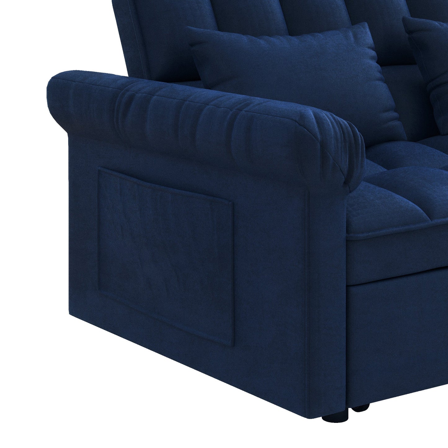NEW Loveseats Sofa Bed with Pull-out Bed,Adjsutable Back-Blue