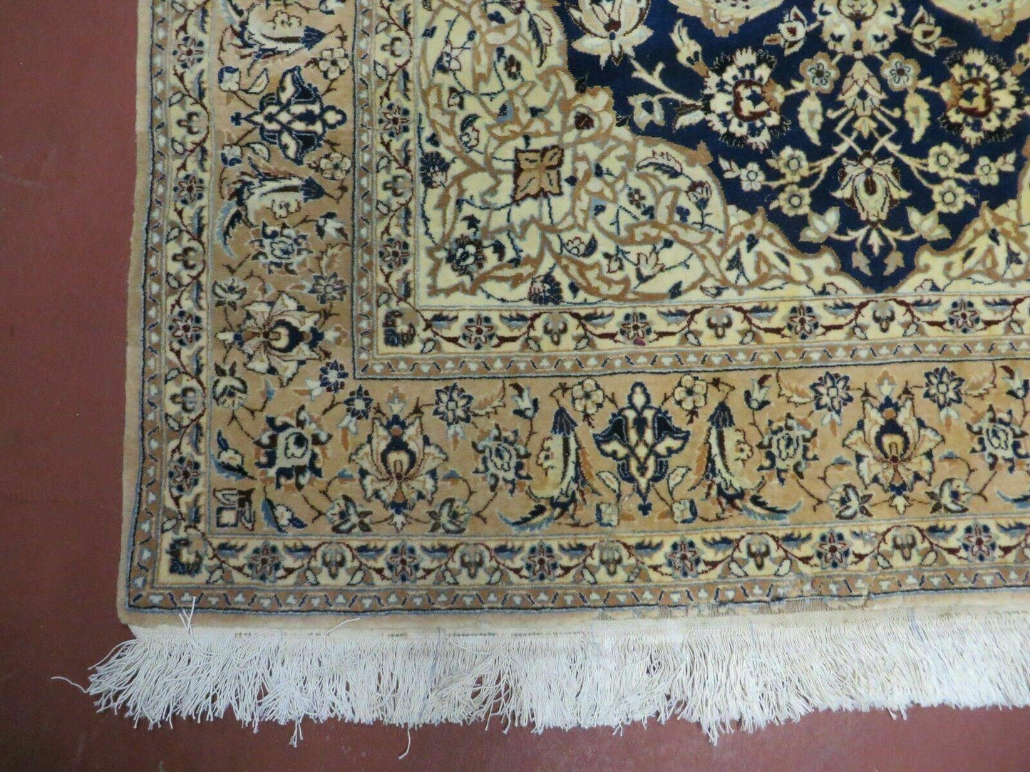 USED 4' X 6' Handmade Ultra Fine India Floral Oriental Wool Silk Rug Hand Knotted