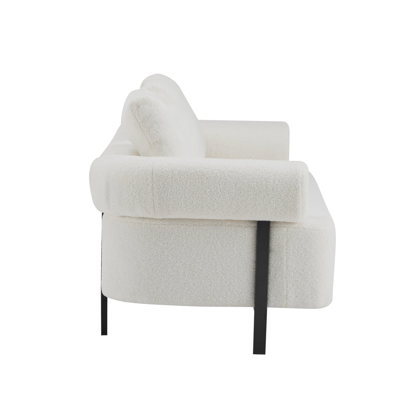 NEW 78' Modern 3-Seater Beige Upholstered Sofa, Oversized Comfy Couch with 3 Plush Pillows for Living Room, Bedroom, Apartment