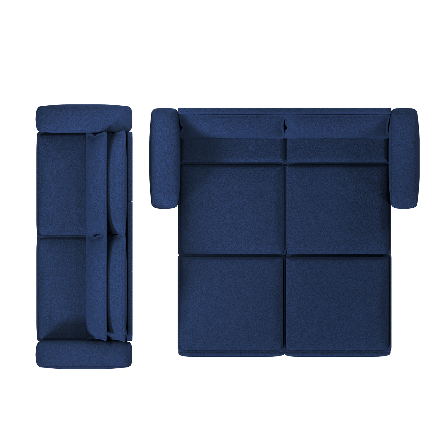 NEW 93' King Size Sleeper Sofa Bed, Pull Out Sofa Bed, 3 in 1 Convertible Sleeper Sofa, Chaise Lounge,3 Seat Teddy Couch with 2 Lumbar Pillows for Living Room, Apartment, Office, Studies,Blue