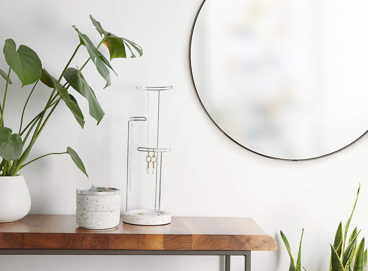 NEW 34 Inch Circle Mirror Titanium Finish For Entryways