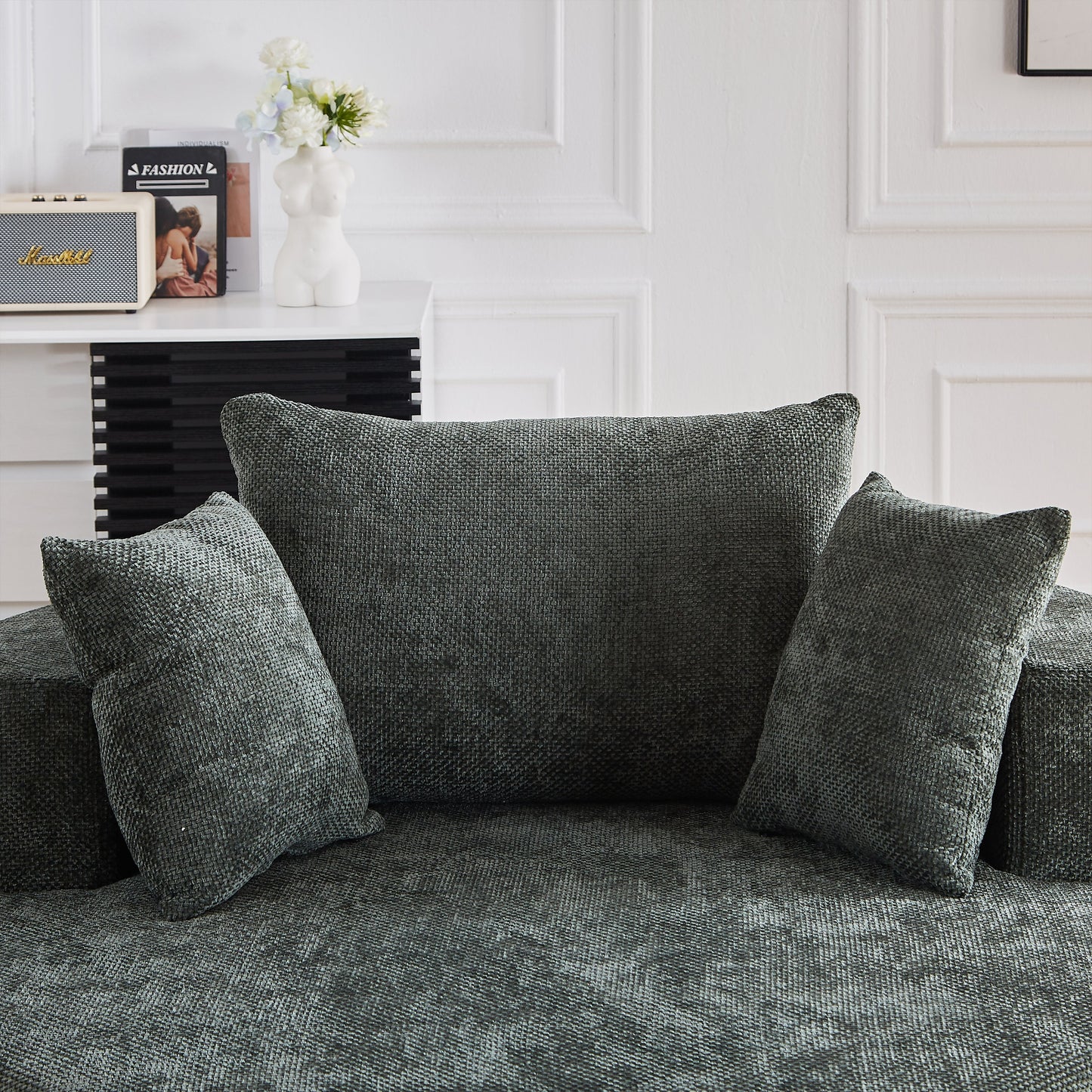 NEW 55''L Chenille Foam Single Swivel Chair, Fluffy Modern Sleeper, 360 Degree Swivel Chair for Living Room, Bedroom, Lounge and Projection Room