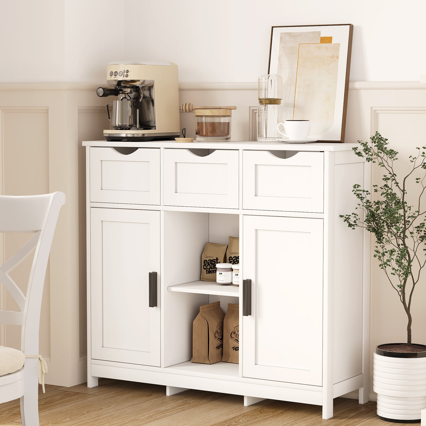 NEW Cabinets With Drawers And Shelves, Living Room, Bedroom, Bathroom Decor Cabinets Furniture Home Decor - White