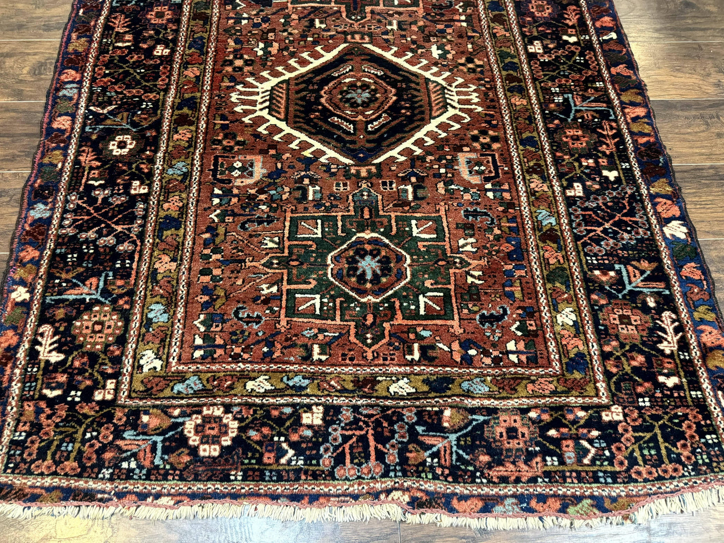 USED Antique Persian Karajeh Heriz Rug 5x6
