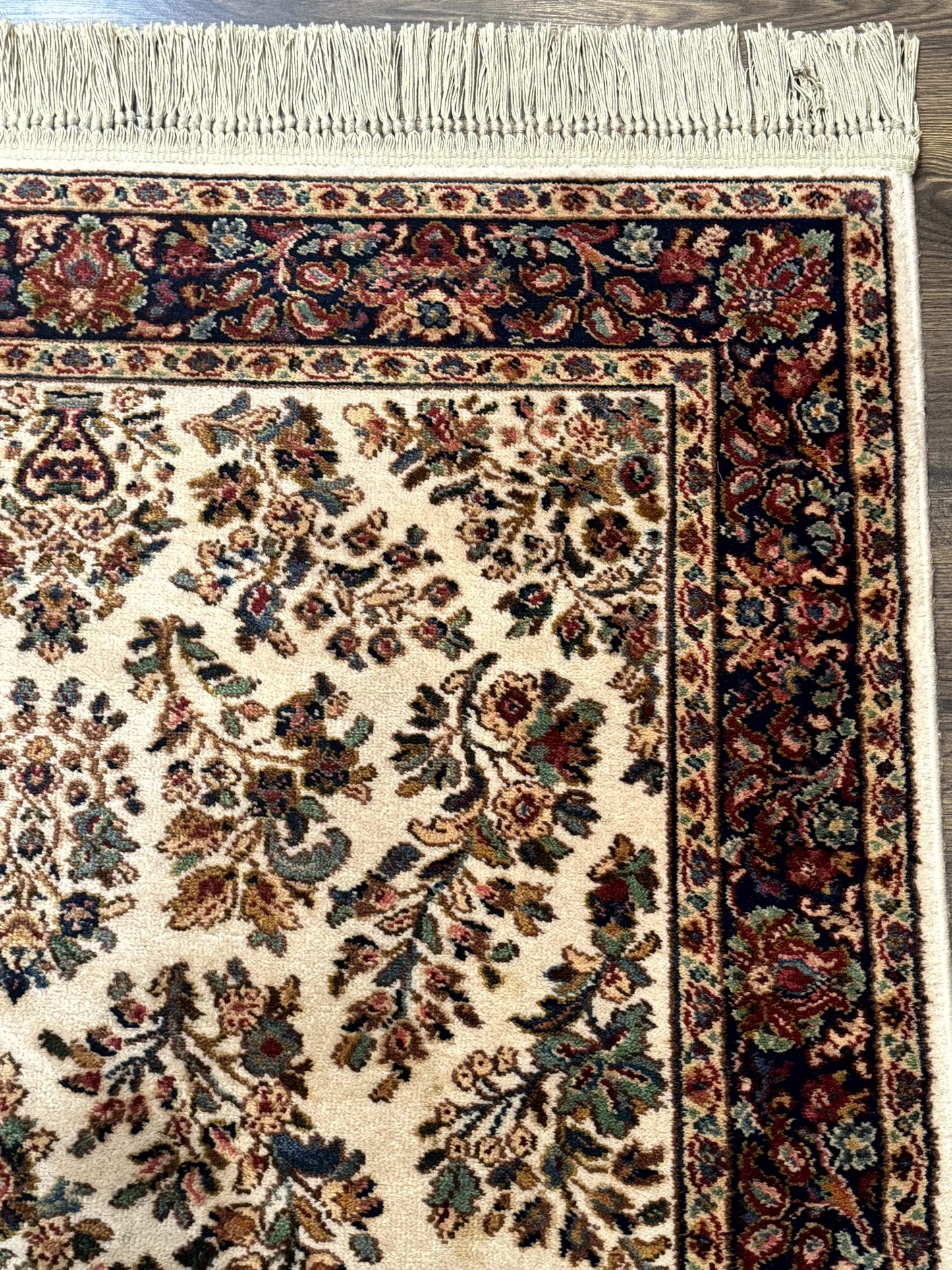 USED 4x6 Karastan Rug Ivory Sarouk #760, Wool Vintage Original 700 Series