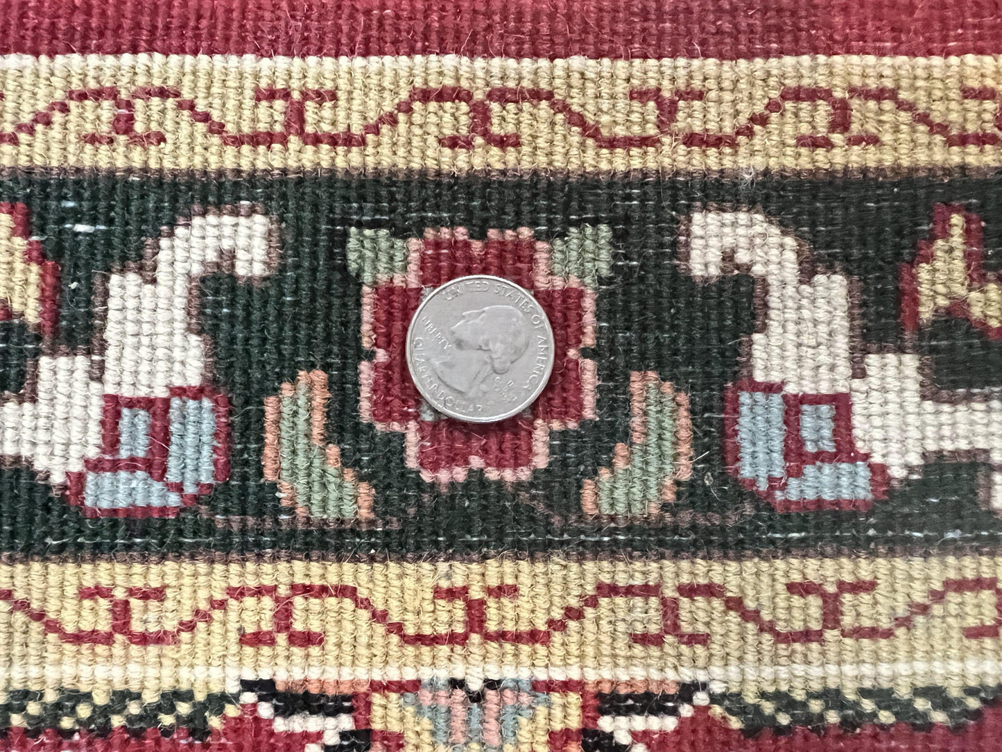 USED Indo Persian Runner Rug 2.6 x 10, Floral Hand Knotted Wool Hallway Rug, Red