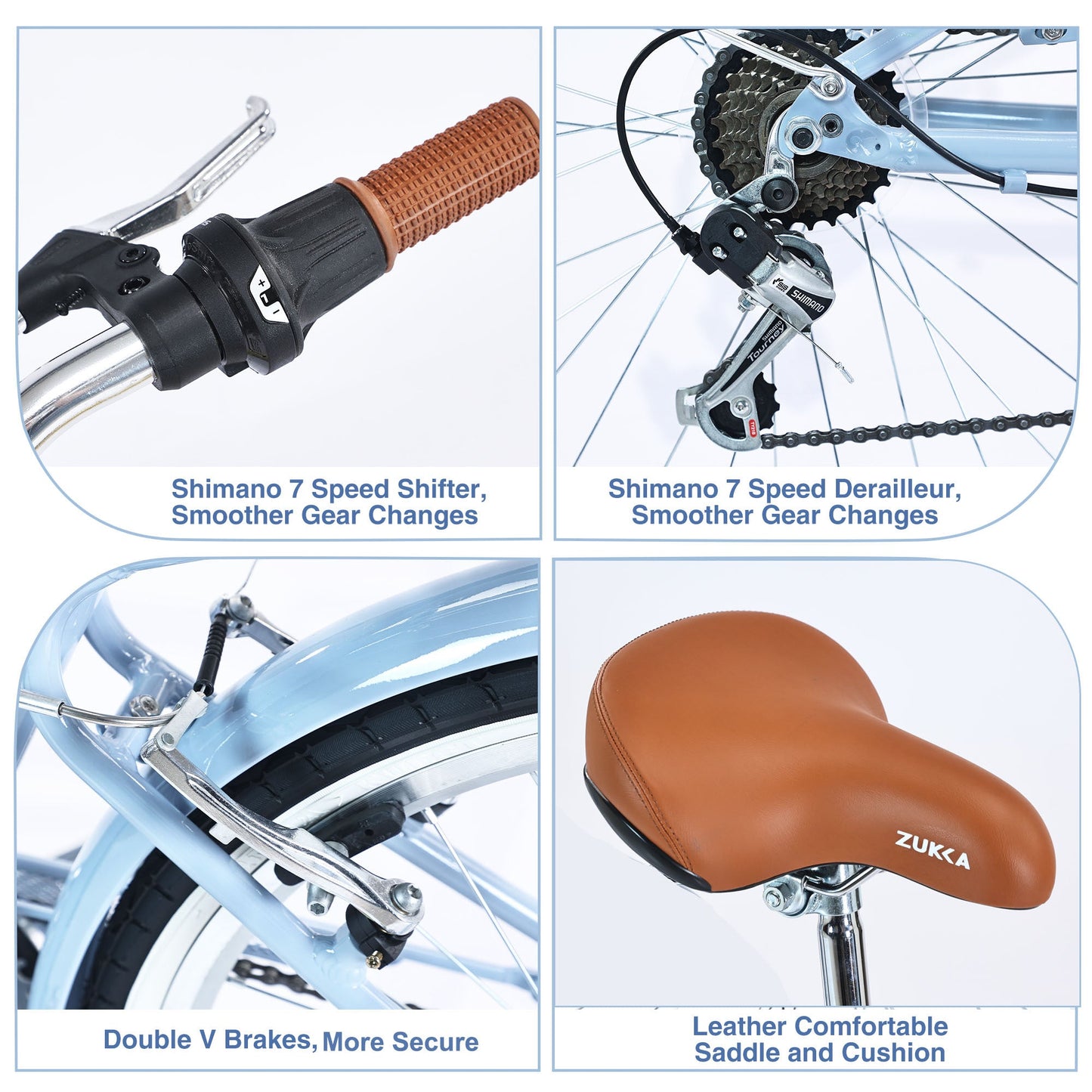 NEW 7 Speed, Steel Frame, Multiple Colors 24 Inch Ladies Bicycle